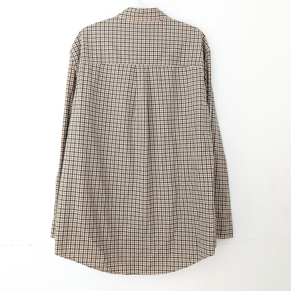 Chaps Men's Plaid Shirt in Navy and Tan ~ Size Large - Picture 7 of 10